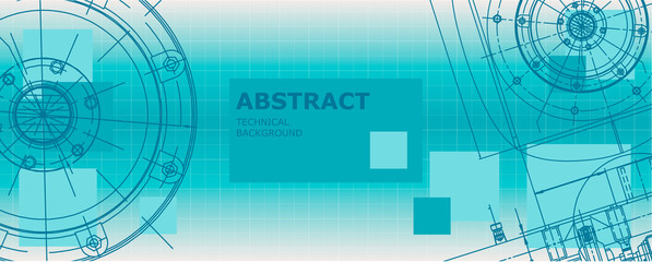 Mechanical instrument making. Abstract engineering drawing. Engineering technological wallpaper