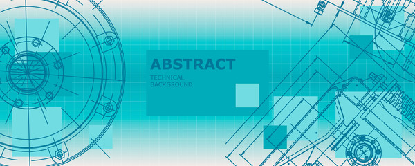 Obraz premium Mechanical instrument making. Abstract engineering drawing. Engineering technological wallpaper