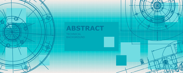 Mechanical instrument making. Abstract engineering drawing. Engineering technological wallpaper