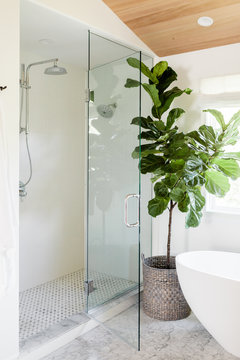 Natural Wood in Modern Master Bathroom