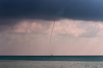 Waterspout - tornado in the ocean