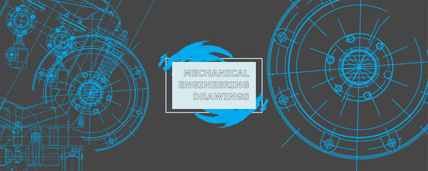 Metal construction. Engineering wallpaper made with circles and lines