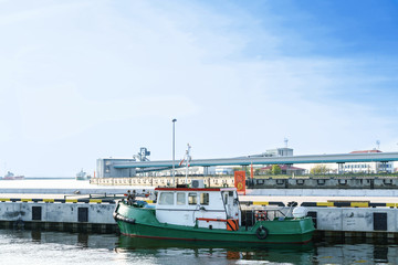 Boat on Venta River in Ventspils