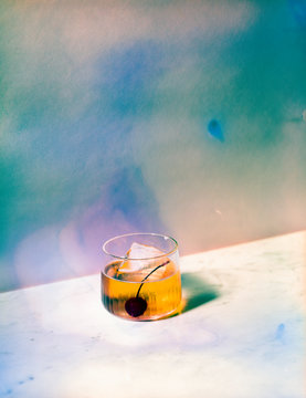 Psychedelic Manhattan Cocktail