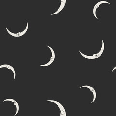 Obraz na płótnie Canvas Seamless dark pattern with moons. Vector illustration.
