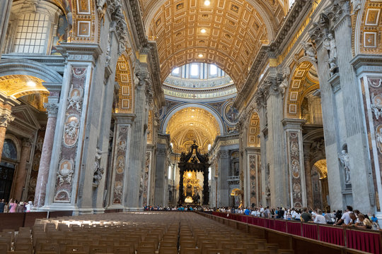 Interior Of St Pauls Cathedral Of Spain