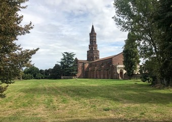 Fototapeta na wymiar Chiaravalle Abbey, near Milan: the church of the Cistercian monks