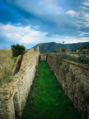 Fototapeta na wymiar The military fort built on the hills of Reggio Calabria.
