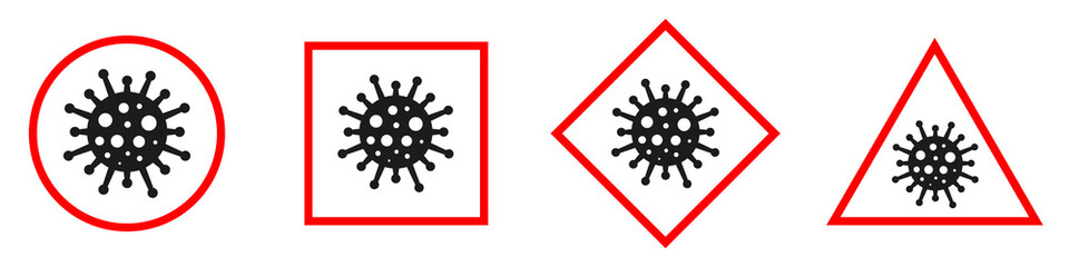 Coronavirus stop sign. Vector Covid-19 sign