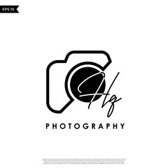 Initial Letter HQ with camera. Logo photography simple luxury vector.