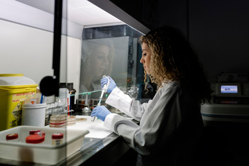 Biologist working in a laboratory