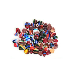 Glass bright coloured elements isolated on white background for creating posters / banners / cards