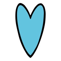 Happy Easter blue heart icon. Hand drawn illustration of happy Easter blue heart vector icon for web design