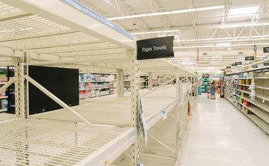 Empty paper towels at Walmart.