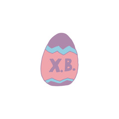 Cartoon egg for decoration design. Happy easter background. Funny vector illustration.