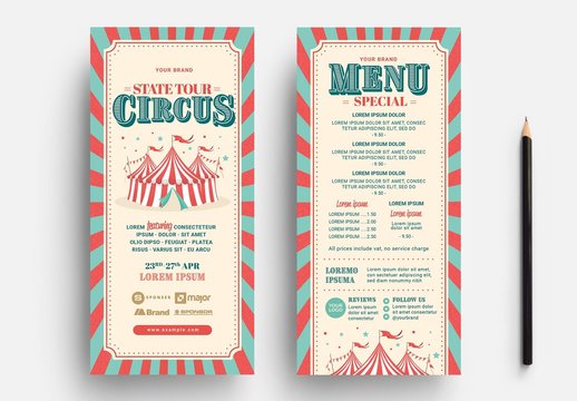 Dl Flyer Layout with Circus Theme