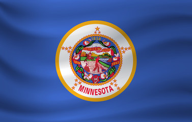 Waving flag of Minnesota. Vector illustration
