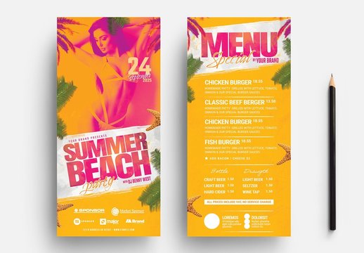 Summer Beach Party Card Layout