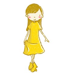 Young dancer taking dance classes, simple cartoon illustration