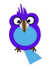 Funny illustration of a blue bird