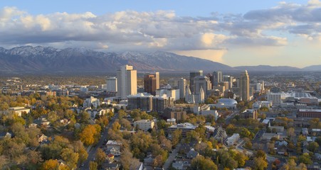 Obraz premium Sunset Downtown Salt Lake City