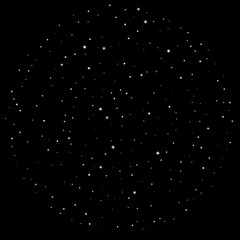 Gold Glitter Stars. Luxury Shiny Confetti.