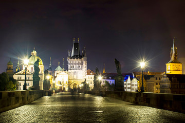 Charles Bridge over River Vltava, Prague