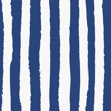 Universal Unisex Dark Navy Blue Nautical Marine Coastal Seamless Repeat Pattern With Grunge Torn Texture Jagged Vector Cabana Stripe