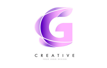 Letter G Logo Design with Satin texture and Fluid Look.
