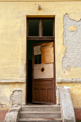 Abandoned old house with faded paint