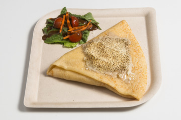 Crepe with cheese.