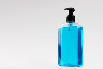 Sanitizer dispenser liquid soap bottle isolated on white background