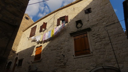 Fototapeta na wymiar Typical back yard in Trogir Croatia