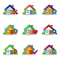Set of real estate icons. Vector illustration