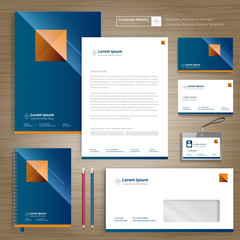 Corporate Business Identity template design stationery Vector abstract  background with memo Gift Items Color promotional souvenirs elements