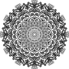 Mandala abstract pattern black color