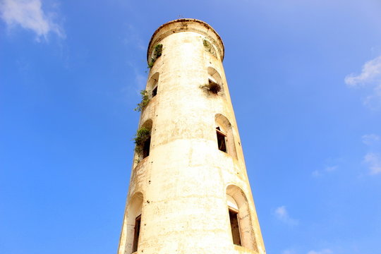 Abandoned old lighthouse due to LTTE terrorist attacks situated in sampur, trincomalee, Sri Lanka