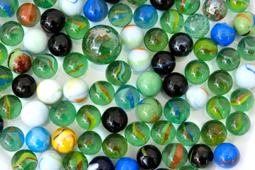 Colored glass balls on 360 degree rotating stand,