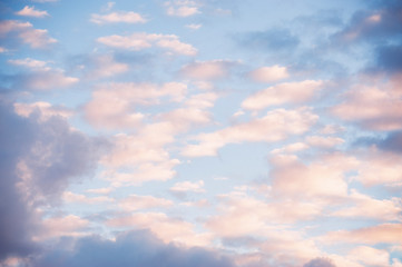 Cloudscape, Skyscape, Blue, Pink, Purple