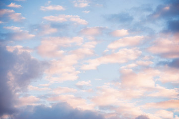 Obraz premium Cloudscape, Skyscape, Blue, Pink, Purple