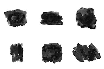 Wet ink geometric shape. Brush paint strokes. Texture brushes and modern grunge brush lines. Ink brush artistic design element for frame design. Isolated element.