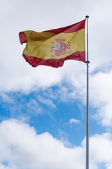 Spanish flag flying in the wind