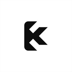 Initials letter k fish silhouette logo design , logo k frish 