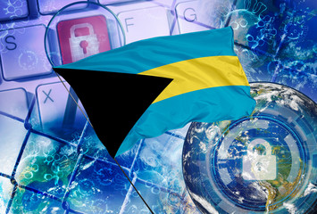 Concept of Bahamas national lockdown due to coronavirus crisis covid-19 disease. Country announce movement control order emergency state restrictions to combat the spread of the virus.