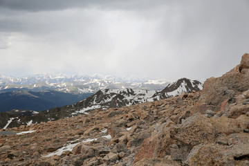 Incoming storm on top of Mount Evans, Colorado