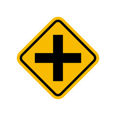 Traffic sign for cross road ahead
