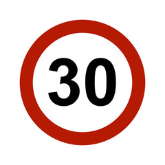 Speed limit traffic sign for 30 km/h