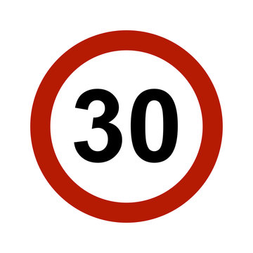 Speed Limit Traffic Sign For 30 Km/h