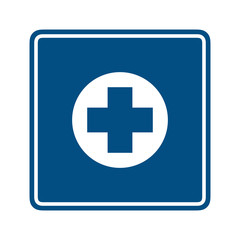 Fototapeta premium Sign for hospital or medical care nearby