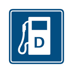 Sign for gas station with Diesel fuel